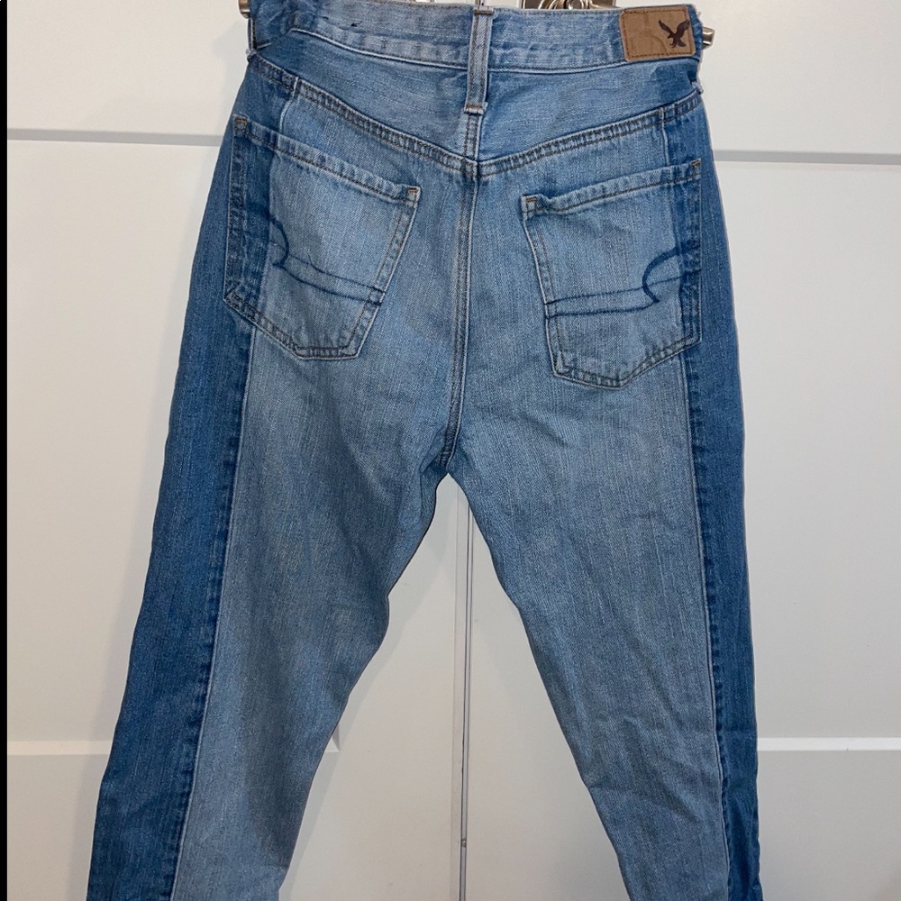 American Eagle Straight leg two-tone jeans